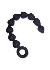 Silikonowe kulki analne - S&M Black Silicone Anal Beads