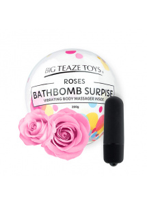 Bomba kąpielowa z wibratorem - Big Teaze Toys Bath Bomb Surprise with Vibrating Body Massager Róża