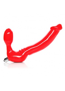 Duży penis analno-pochwowy strap-on bez uprzęży - Tantus Feeldoe More Strapless Strap-On Red 
