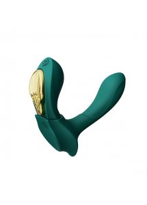 Ekskluzywny zdobiony masażer wibrator do noszenia - Zalo Aya Wearable Massager Zielony