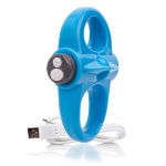 Pierścień wibrujący na penisa - The Screaming O Charged Yoga Vibe Ring  Niebieski