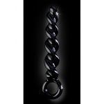 Pipedream Icicles - Plug Dildo szklany No. 37 czarny świder 20 cm 