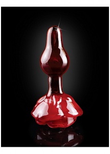 Pipedream Icicles - PLUG szklany przezroczysty ROŻA czerwony