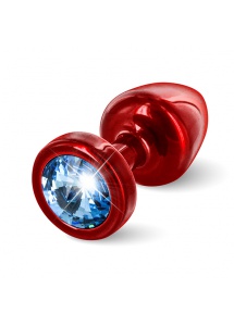 Plug analny ozdobny - Diogol Anni Butt Plug 25mm Okrągły Czerwony z Niebieskim