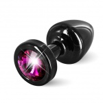 Plug analny ozdobny - Diogol Anni Butt Plug 25mm Okrągły Czarny z Różowym