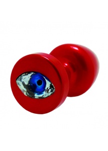 Plug analny ozdobny - Diogol Anni R Eye Red Crystal 25 mm Czerwony