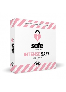 Prezerwatywy stymulujące - Safe Intense Safe Condoms Rib-Nop 36szt