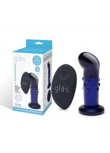 Szklany wibrujący masażer prostaty i punktu G - Glas Rechargeable Remote Controlled Vibrating Dotted G-Spot/P-Spot Plug 