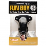Sztuczny penis na uprzęży - Perfect Fit Fun Boy 16,5 cm  Czarny