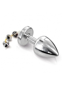 Zdobiony plug analny - Diogol Anni Butt Plug Torrent Silver Plated 30 mm Wisiorek