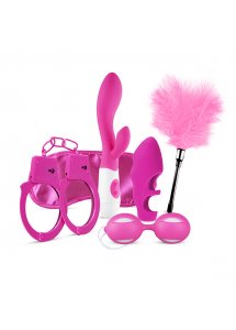 Zestaw gadżetów erotycznych z wibratorem króliczkiem - Loveboxxx I Love Pink Gift Set  