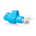 Zestaw mini wibrator plus pierścień i nakładka - The Screaming O Charged CombO Kit #1  Niebieski