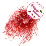 Sportsheets Tickler Bracelet – Bransoleta z piórek do pieszczot biało-czerwona