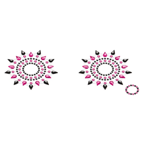 Biżuteria na piersi - Petits Joujoux Gloria czarna z różowym
