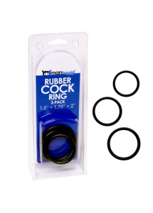 Trzy pierścienie gumowe - Manbound Rubber Cock Ring 3-pack