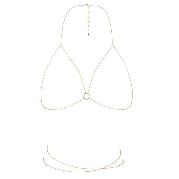 Biustonosz z łańcuszków - Bijoux Indiscrets Magnifique Bikini Chain Złoty