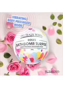 Bomba kąpielowa z wibratorem - Big Teaze Toys Bath Bomb Surprise with Vibrating Body Massager Róża
