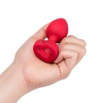 BVibe - Wibrujący Korek Analny Z Pilotem Czerwony Heart Plug M/L