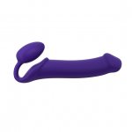 Dildo dwustronne do strap-on pegging i punkt G - Strap-On-Me Semi-Realistic Bendable Strap-On M Fioletowy
