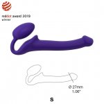 Dildo dwustronne do strap-on pegging i punkt G - Strap-On-Me Semi-Realistic Bendable Strap-On S Fioletowy