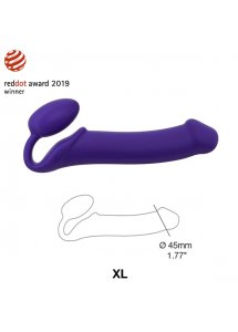 Dildo dwustronne do strap-on pegging i punkt G - Strap-On-Me Semi-Realistic Bendable Strap-On XL Fioletowy