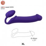 Dildo dwustronne do strap-on pegging i punkt G - Strap-On-Me Semi-Realistic Bendable Strap-On XL Fioletowy