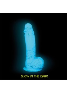 Dildo realistyczne świeci w ciemności - Addiction  Luke Dong 7.5 Inch Blue Glow in the Dark  
