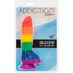 Dildo realistyczne tęczowe - Addiction Justin 8 Inch Dong Rainbow  