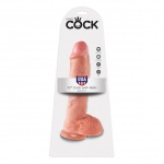 Dildo realistyczne z przyssawką - King Cock Cock 10 Inch with Balls Flesh - 25 cm