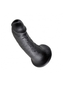 Dildo realistyczne z przyssawką - King Cock Cock 6 Inch Czarny - 15 cm