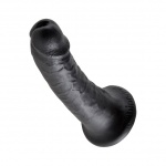 Dildo realistyczne z przyssawką - King Cock Cock 6 Inch Czarny - 15 cm