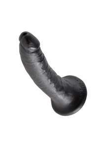 Dildo realistyczne z przyssawką - King Cock Cock 7 Inch Czarny - 18 cm