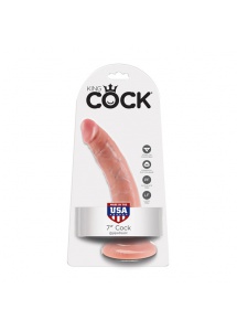 Dildo realistyczne z przyssawką - King Cock Cock 7 Inch Cielisty - 18 cm