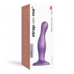 Dildo strap-on do punktu G i prostaty - Strap-On-Me Dildo Plug Curvy Metallic Purple M