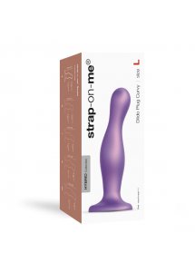Dildo strap-on do punktu G i prostaty - Strap-On-Me Dildo Plug Curvy Metallic Purple L