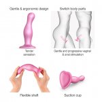 Dildo strap-on do punktu G i prostaty - Strap-On-Me Dildo Plug Curvy Sugar Pink M