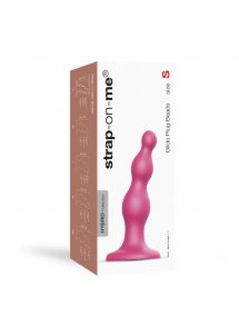 Dildo z kulkami z przyssawką do uprzęży - Strap-On-Me Dildo Plug Beads  Raspberry Pink S  