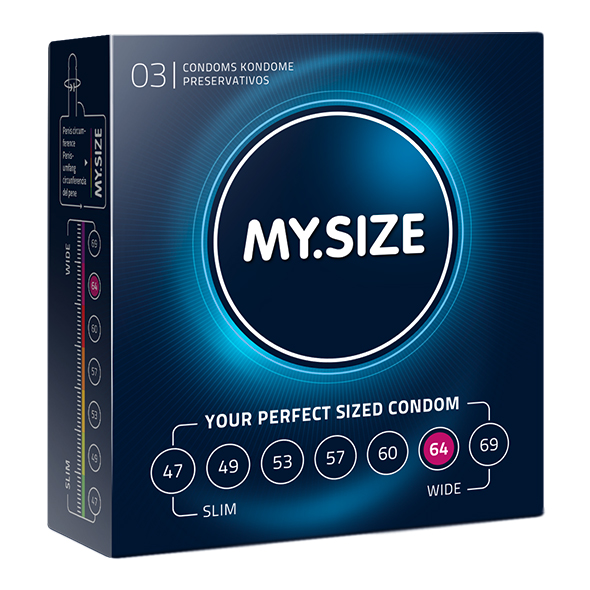 Dopasowane prezerwatywy - My Size Natural Latex Condom 64mm 3szt