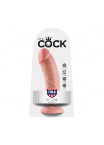 Duże dildo realistyczne z przyssawką - King Cock Cock 8 Inch Flesh - 21 cm