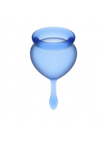 Dwa kubeczki menstruacyjne - Satisfyer Feel Good Menstrual Cup Set   Ciemny niebieski