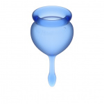 Dwa kubeczki menstruacyjne - Satisfyer Feel Good Menstrual Cup Set   Ciemny niebieski