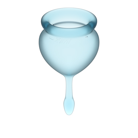 Dwa kubeczki menstruacyjne - Satisfyer Feel Good Menstrual Cup Set   Jasny niebieski
