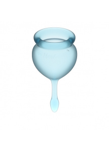 Dwa kubeczki menstruacyjne - Satisfyer Feel Good Menstrual Cup Set   Jasny niebieski
