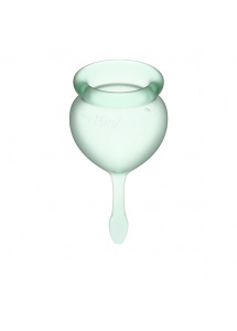 Dwa kubeczki menstruacyjne - Satisfyer Feel Good Menstrual Cup Set   Jasny zielony