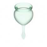 Dwa kubeczki menstruacyjne - Satisfyer Feel Good Menstrual Cup Set   Jasny zielony