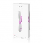Dwukolorowy wibrator ze stymulatorem łechtaczki - Ovo K2 Rabbit Vibrator  Różowo Biały