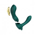 Ekskluzywny zdobiony masażer wibrator do noszenia - Zalo Aya Wearable Massager Zielony