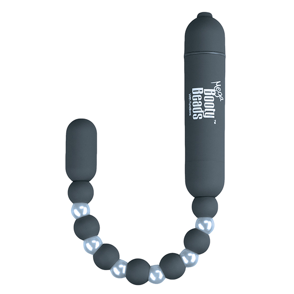 Elastyczne wibrujące kulki analne - PowerBullet Mega Booty Beads with 7 Functions   Szary