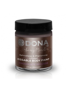 Farba do kreatywnego malowania po ciele - Dona Body Paint  Czekoladowa + pędzel