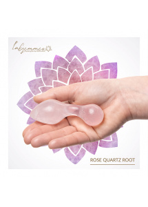 Kamienny podwójny masażer - La Gemmes Root Różowy Kwarc
